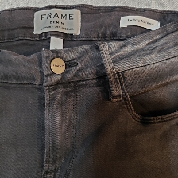 FRAME Le Crop Mini Boot-Cut Jeans, Preston, Size 26 - Picture 16 of 16